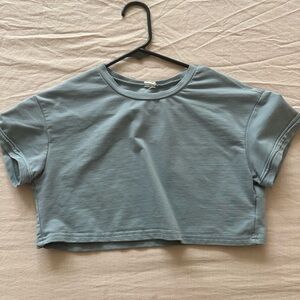 Casual Blue Crop Top